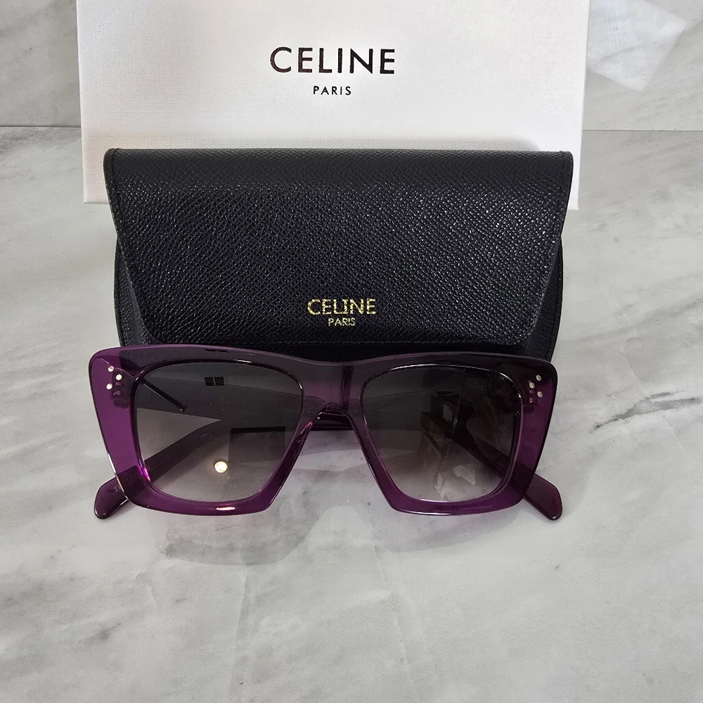Celine Purple Cat-Eye Sunglasses - Picture 4 of 11